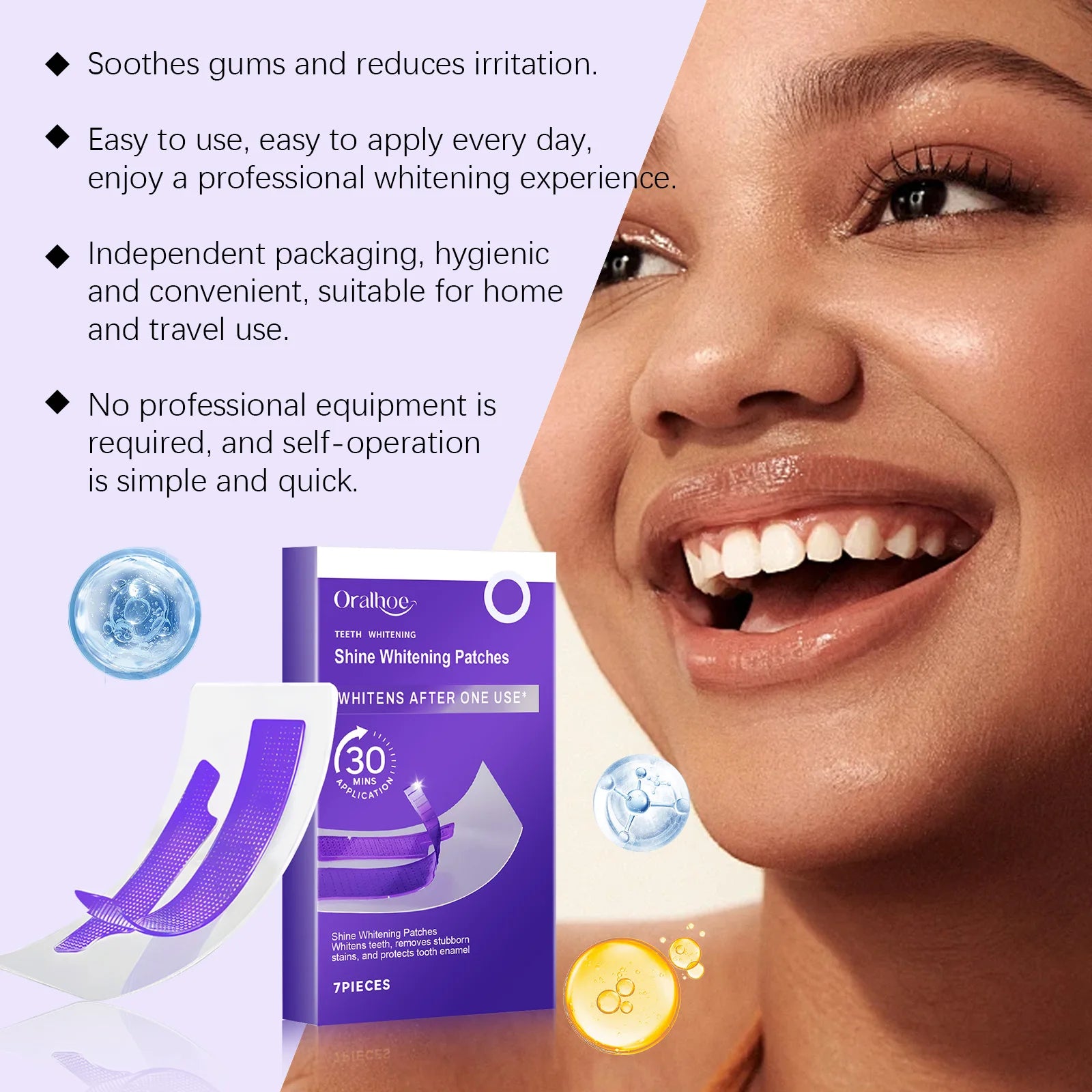 Purple Teeth Whitening Strips For Stain Removal